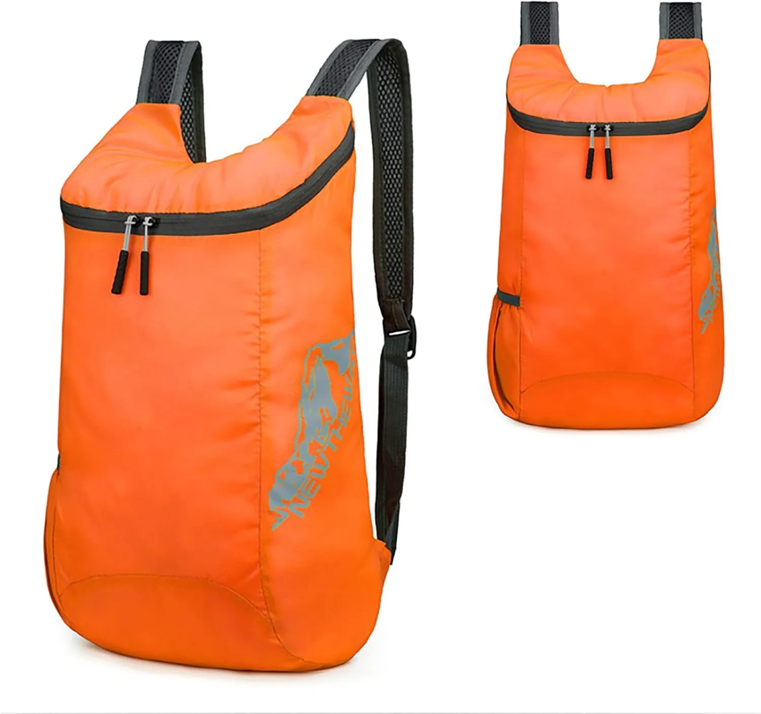 Outdoor Packable Backpack Lightweight Folding Rucking Backpacks Storage Travel Bag for Men Women Sports Daypacks(Orange)