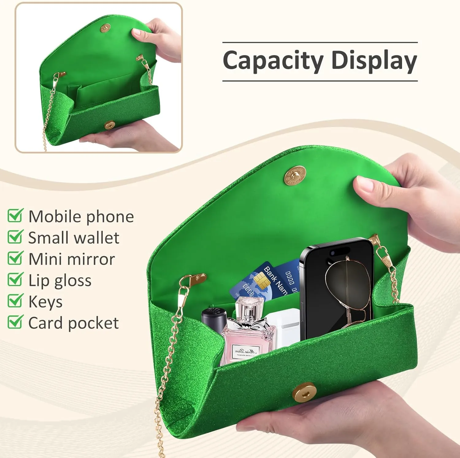 PACETAP Clutch Purses for Women, Handbags with Chain for Women Formal, Evening Bag for Wedding Party Cocktail Prom Dinner