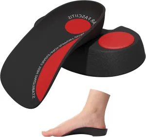 Pain Relief Orthotic Insoles - Hard Arch Support Semi Length Shoe Inserts for Plantar Fasciitis - Comfort Shock Absorption Footbed for Flat Feet,Supination,Overpronation and Heel Spur