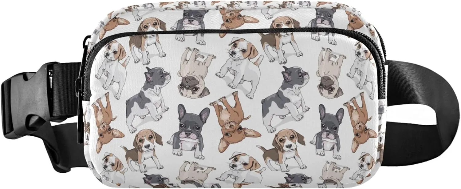 Personalized Cartoon Dog Puppies Fanny Pack for Women Hip Bag Belt Pouch Waterproof Colorful Waist Pouch for Women