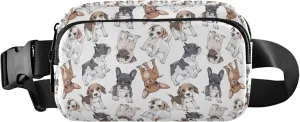 Personalized Cartoon Dog Puppies Fanny Pack for Women Hip Bag Belt Pouch Waterproof Colorful Waist Pouch for Women