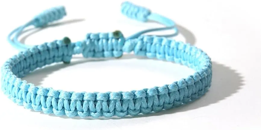 Pingyongchang Boho Surfer Bracelets Handmade Knitted String Rope Braided Adjustable Anklets Summer Friendship Yoga Kabbalah Protection Waterproof Beach Jewelry for Couple Women Men