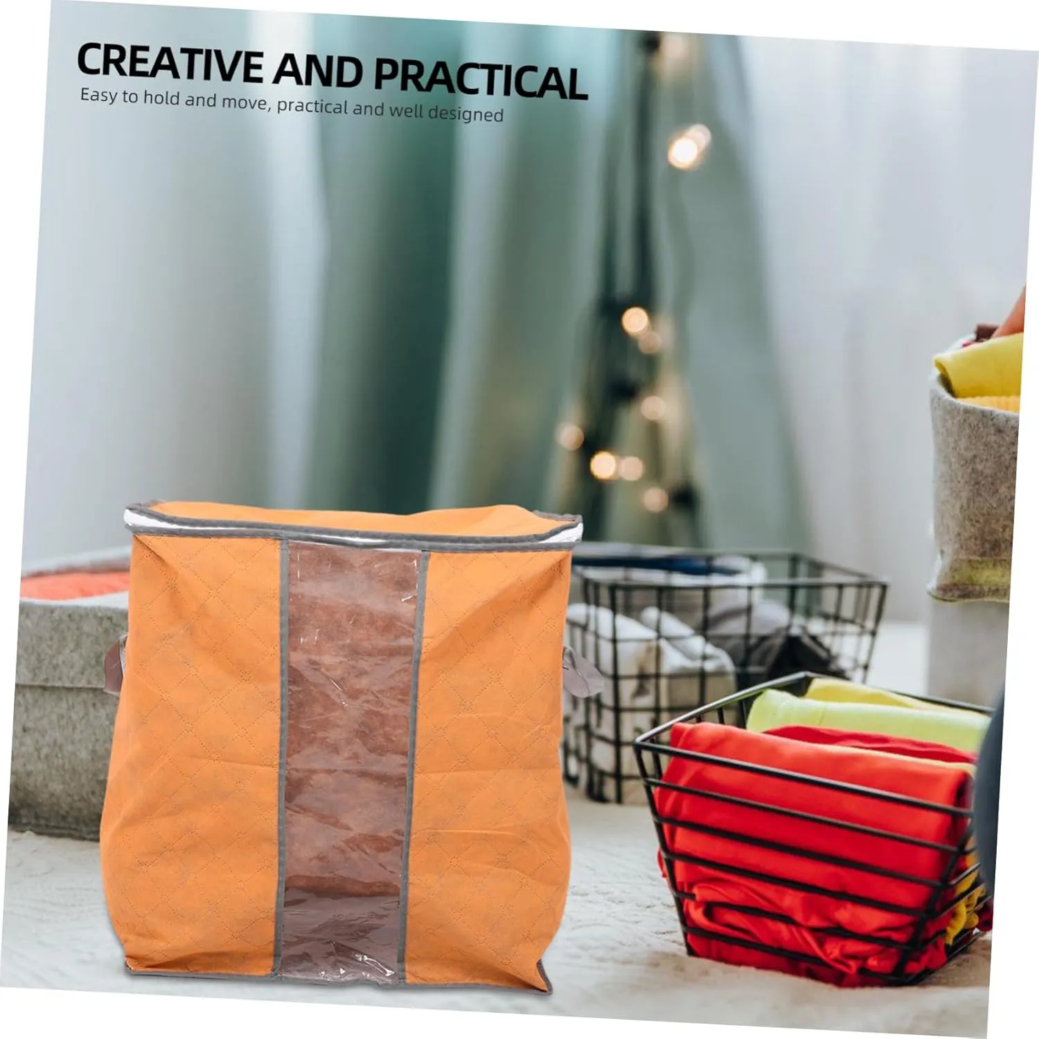PRETYZOOM Space Saver: 4pcs Storage Pouches for Bedding Quilts Pillows Home Storage