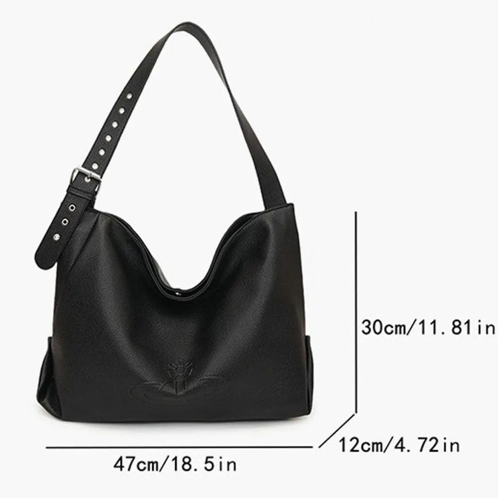 PU Leather Soft Shoulder Bags for Women Slouchy Hobo Purse Crossbody Bag Retro Large Tote Handbags Satchel 2025
