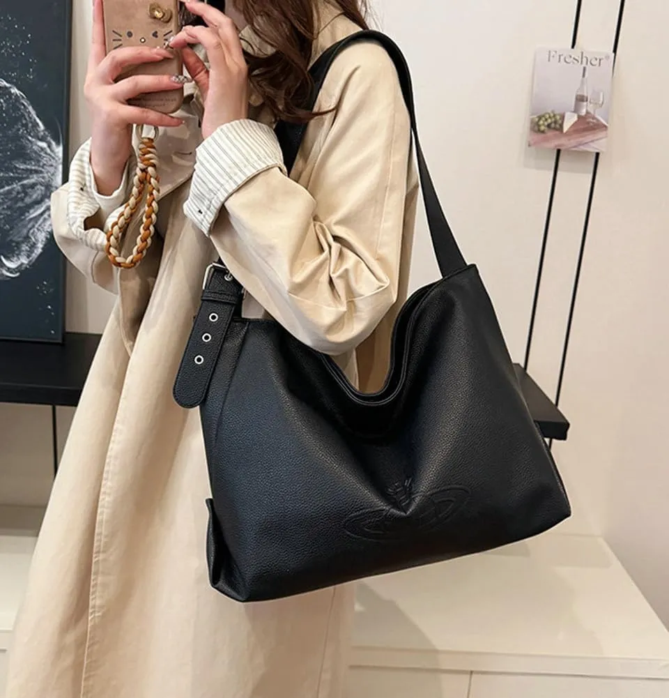 PU Leather Soft Shoulder Bags for Women Slouchy Hobo Purse Crossbody Bag Retro Large Tote Handbags Satchel 2025