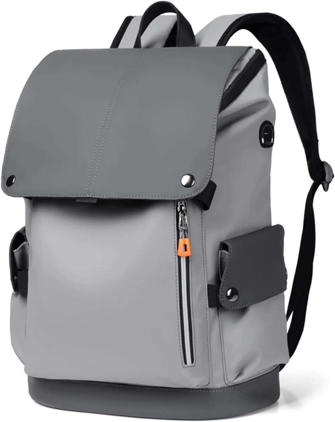 Quality PU Leather Mens Laptop Backpack Large Computer Backpack for Men Business Backpack(Black)