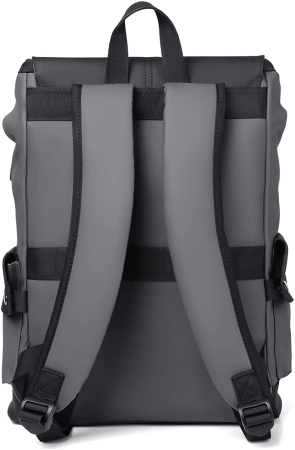 Quality PU Leather Mens Laptop Backpack Large Computer Backpack for Men Business Backpack(Black)
