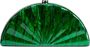 Rungion Womens Acrylic Evening Clutch Fan-shaped Purse Chain Handbag Crossbody Shoulder Bag for Wedding Party 2025