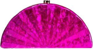 Rungion Womens Acrylic Evening Clutch Fan-shaped Purse Chain Handbag Crossbody Shoulder Bag for Wedding Party 2025