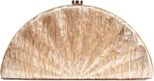Rungion Womens Acrylic Evening Clutch Fan-shaped Purse Chain Handbag Crossbody Shoulder Bag for Wedding Party 2025
