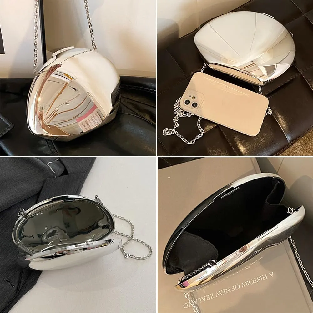 Rungion Womens Acrylic Evening Clutch Irregular Shell Purse Chain Handbag Crossbody Shoulder Bag for Wedding Party 2025
