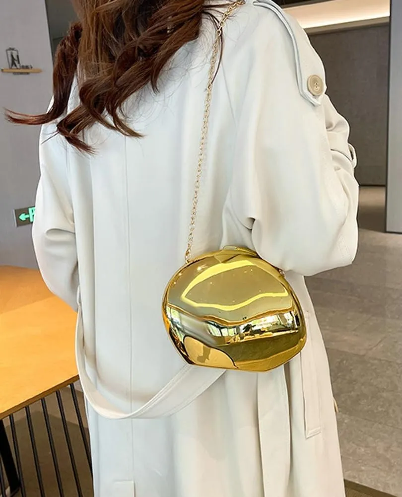 Rungion Womens Acrylic Evening Clutch Irregular Shell Purse Chain Handbag Crossbody Shoulder Bag for Wedding Party 2025