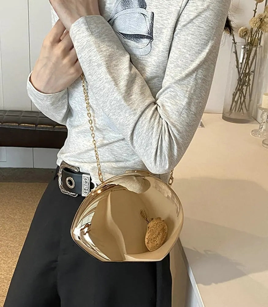 Rungion Womens Acrylic Evening Clutch Irregular Shell Purse Chain Handbag Crossbody Shoulder Bag for Wedding Party 2025