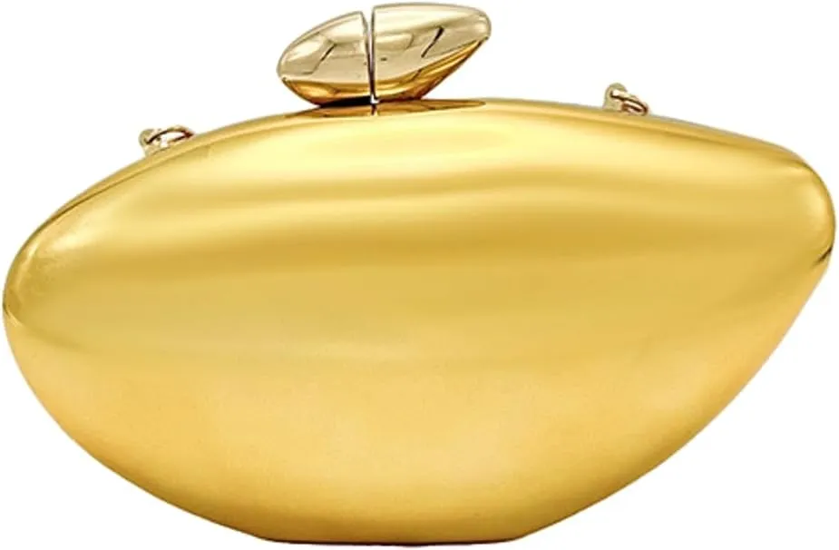Rungion Womens Acrylic Evening Clutch Irregular Shell Purse Chain Handbag Crossbody Shoulder Bag for Wedding Party Prom