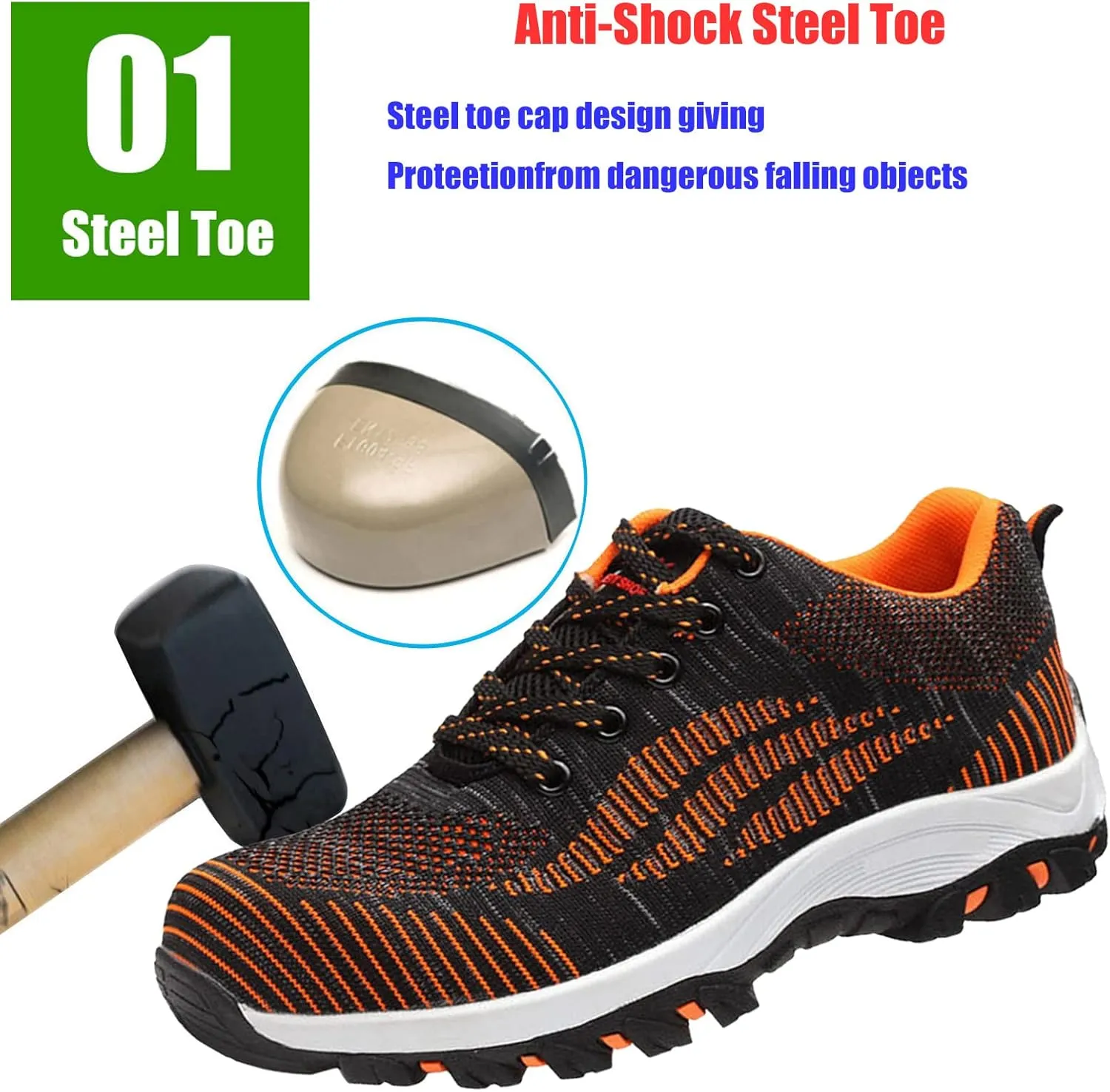 Safety Composite Toe Working Boots,Perfect for Industrial and Construction site, Slippery KitchenManufacture and Warehouse use,