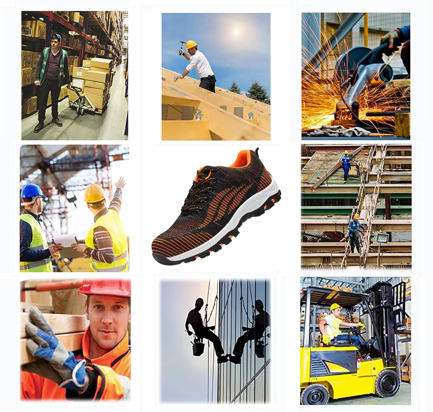Safety Composite Toe Working Boots,Perfect for Industrial and Construction site, Slippery KitchenManufacture and Warehouse use,