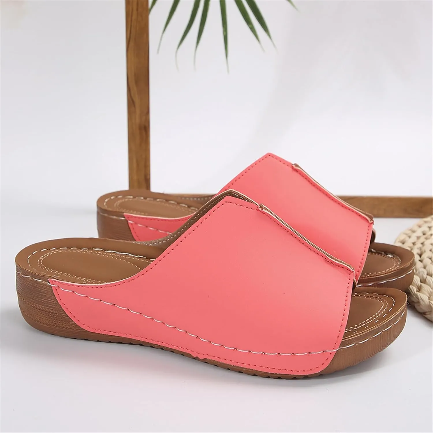 Sandals Women Comfortable Dressy Wedge Sandals Orthopedic Slippers Slip On Casual Summer Walking Beach Orthotic Flip Flops