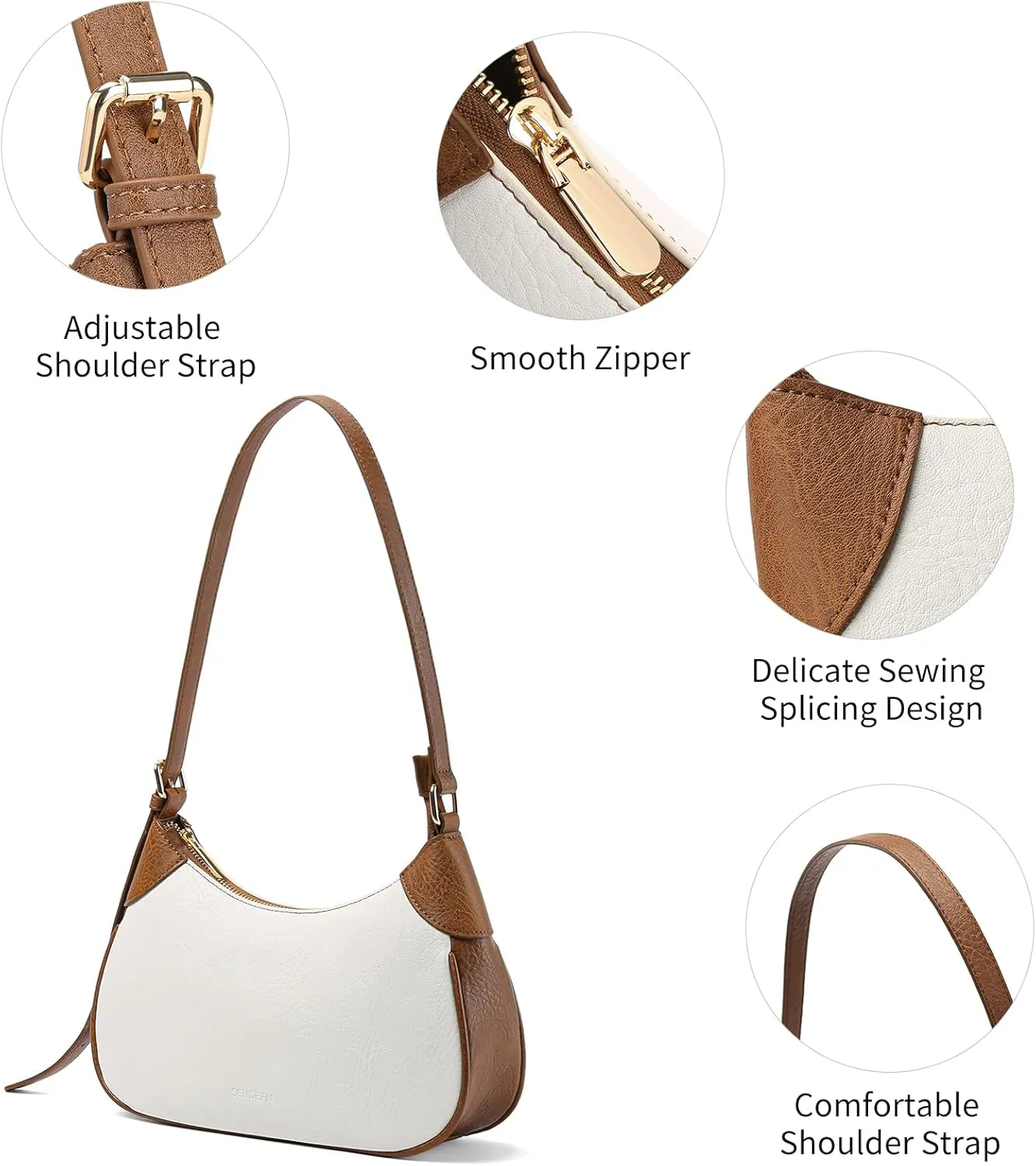 SENDEFN Shoulder Bags for Women Soft Small Clutch Ppurse Crossbody Purses for Women Trendy Hobo Tote Handbag for Ladies