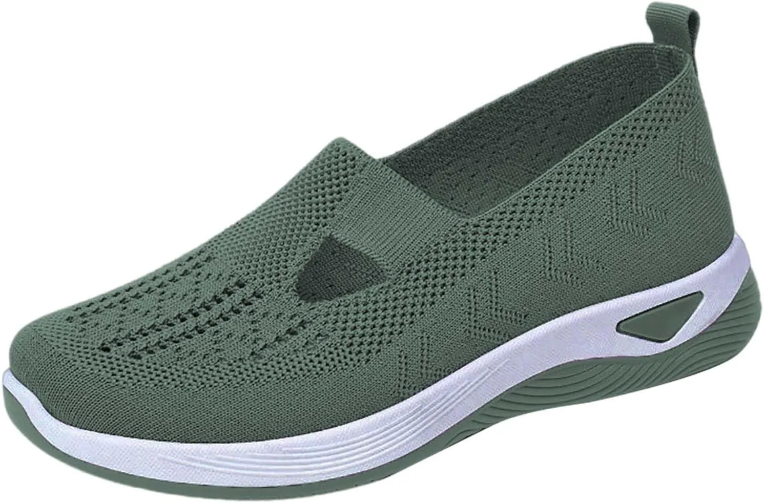 Shoes Women's Woven Breathable Slip On Walking Sneakers Foam Shoes with for Cross Country Activities (4 UK Green)