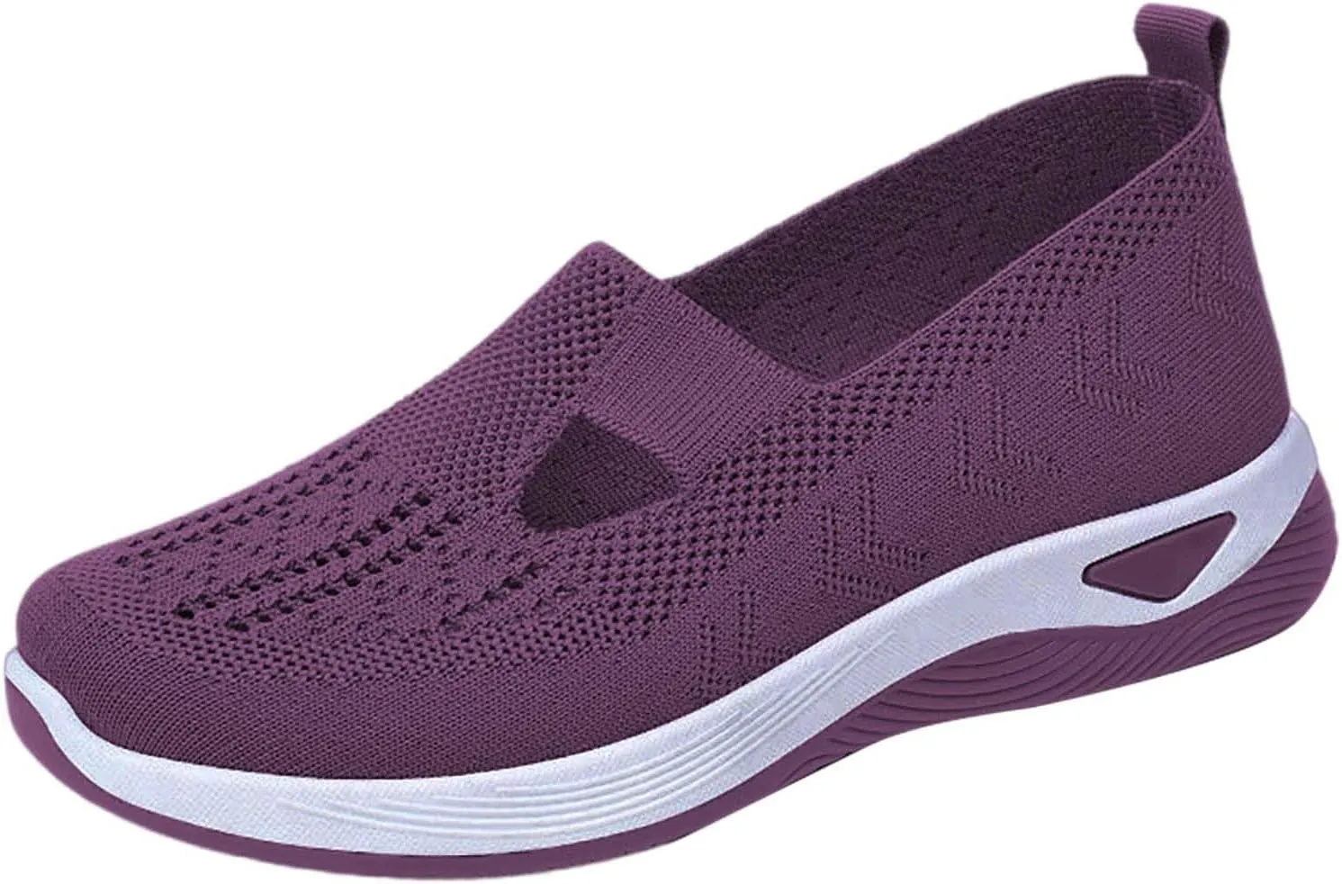 Shoes Women's Woven Breathable Slip On Walking Sneakers Foam Shoes with for Cross Country Activities (6 UK Purple)