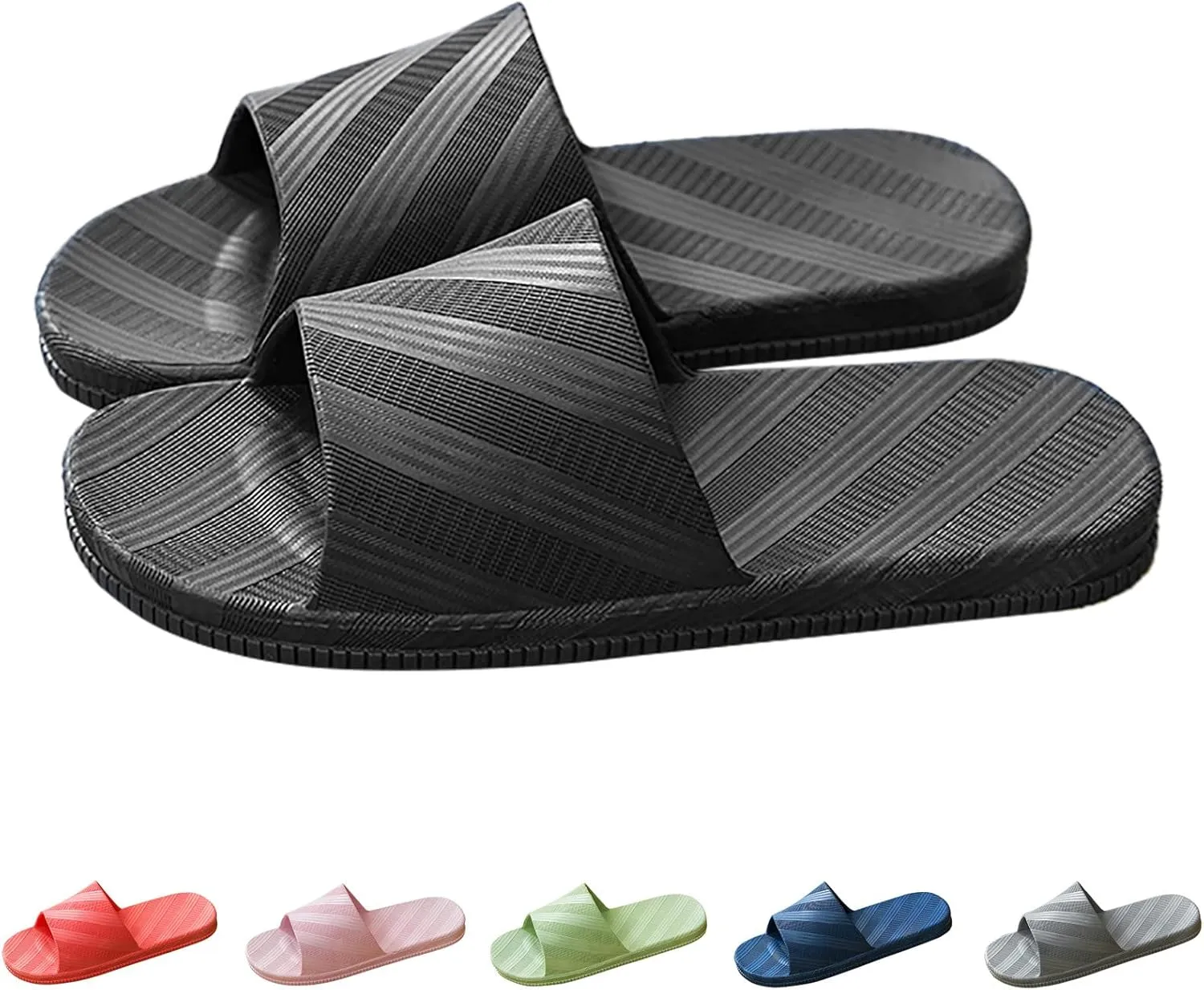 Shower Slippers for Men Slippers Men Non Slip House Indoor Outdoor Shower Shoes for College Dorm Room Sauna Open Toe Shoes Bathroom Sandals Slides