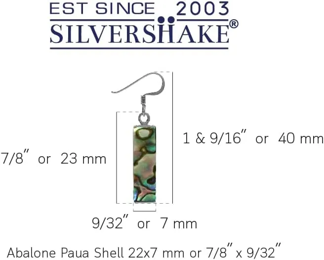 Silvershake Mondern Long Bar linear 925 Sterling Silver Dangle Hook Earrings