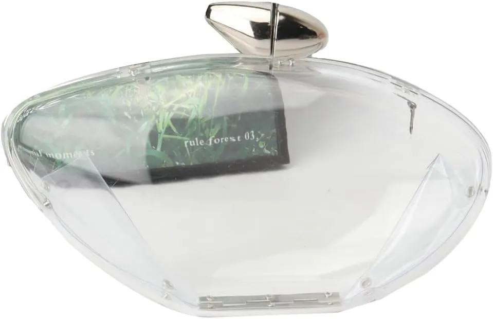 Simple Clutch Bags for Women Premium Acrylic Evening Bag Shell Shape Metallic Purse for Dinner Trendy Evening Purse