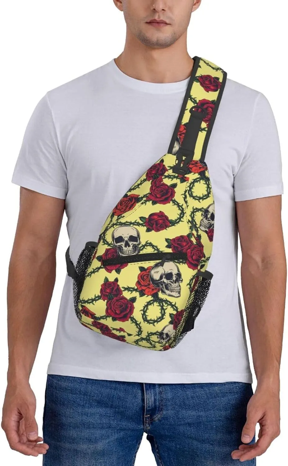 Skull Sling Backpack Chest Bag Crossbody Shoulder Bag Gym Cycling Travel Hiking Daypack For Men Women