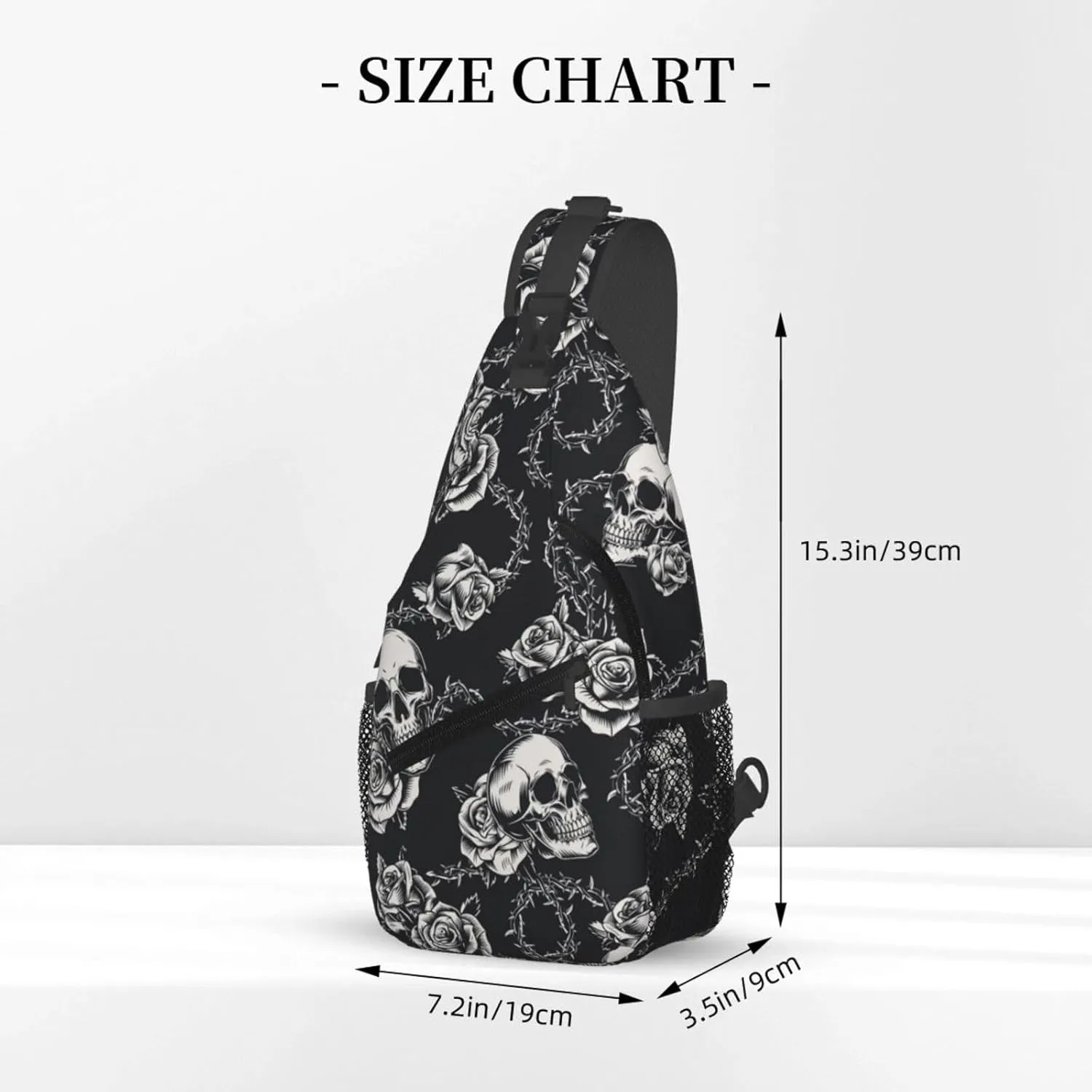 Skull Sling Backpack Chest Bag Crossbody Shoulder Bag Gym Cycling Travel Hiking Daypack For Men Women