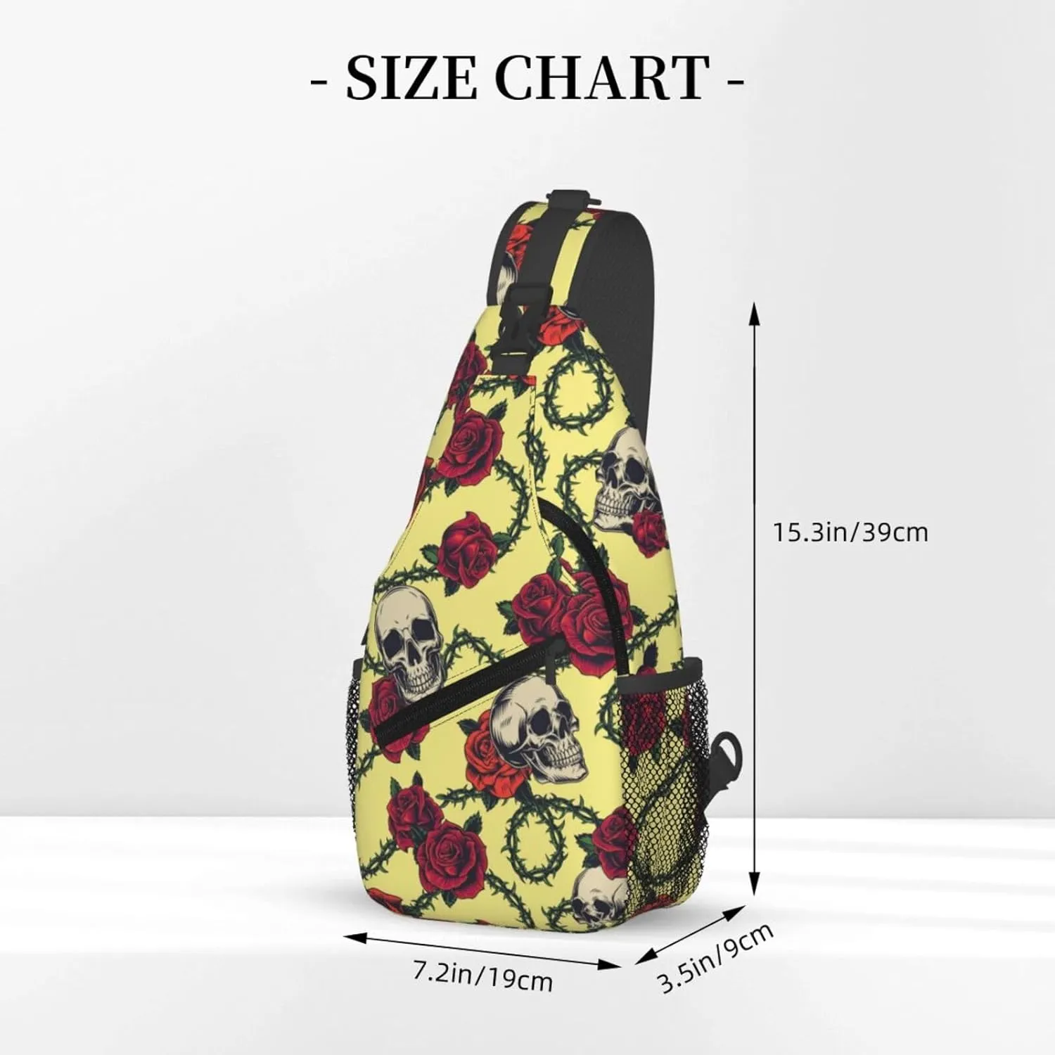 Skull Sling Backpack Chest Bag Crossbody Shoulder Bag Gym Cycling Travel Hiking Daypack For Men Women