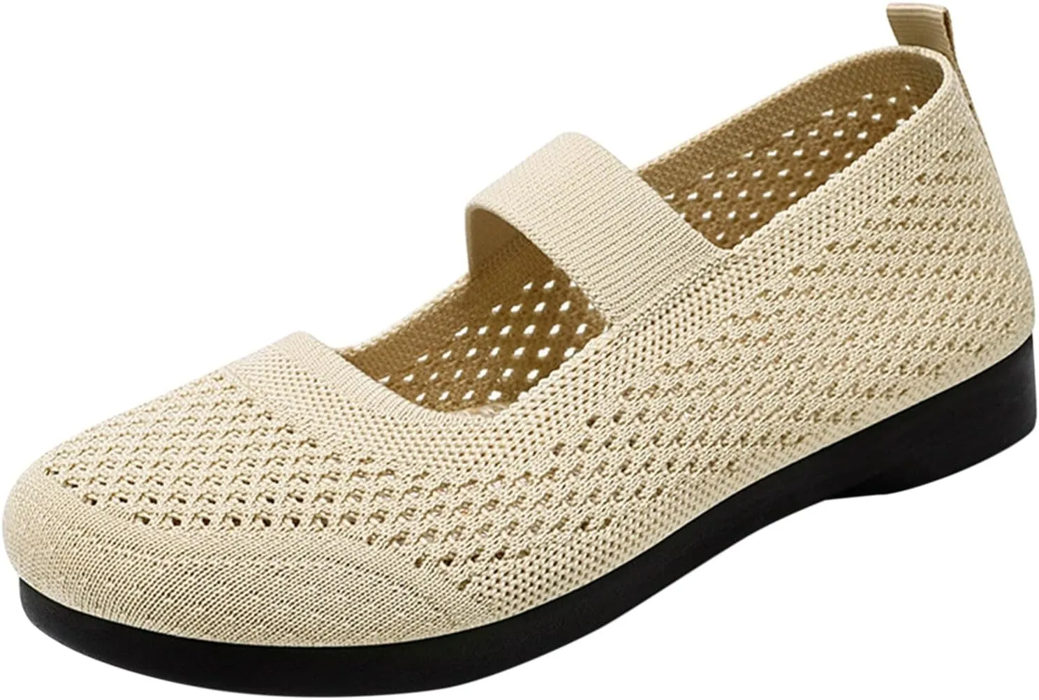 Slip On Orthopedic Sneakers Women Breathable Mesh Knitted Woven Low Top Walking Shoes Lightweight Wide Width Soft Sole Arch Support Non-Slip Shoes