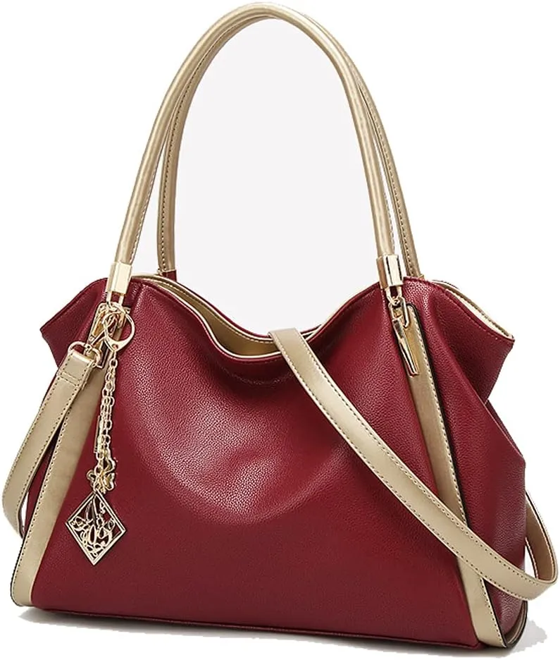 Soft Faux Leather Handbag for Women Top Handle Shoulder Bags Large Capacity Crossbody Bag Hobo Tote Bag Purse