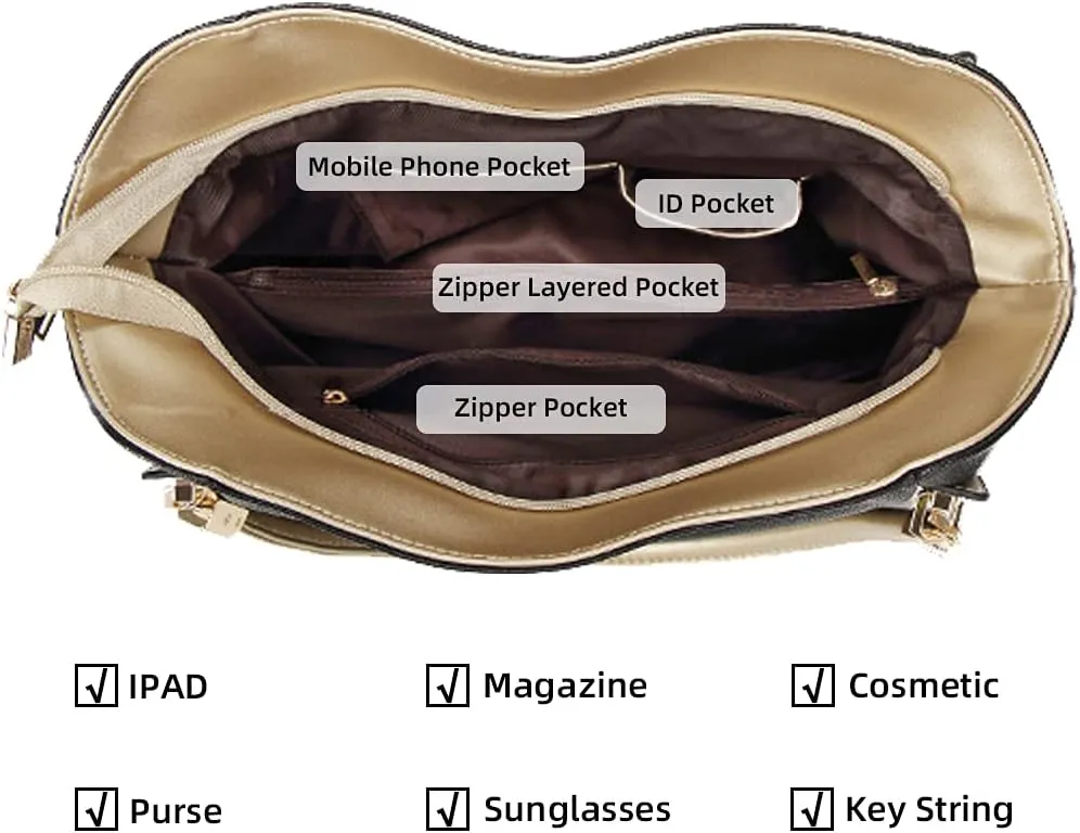 Soft Faux Leather Handbag for Women Top Handle Shoulder Bags Large Capacity Crossbody Bag Hobo Tote Bag Purse