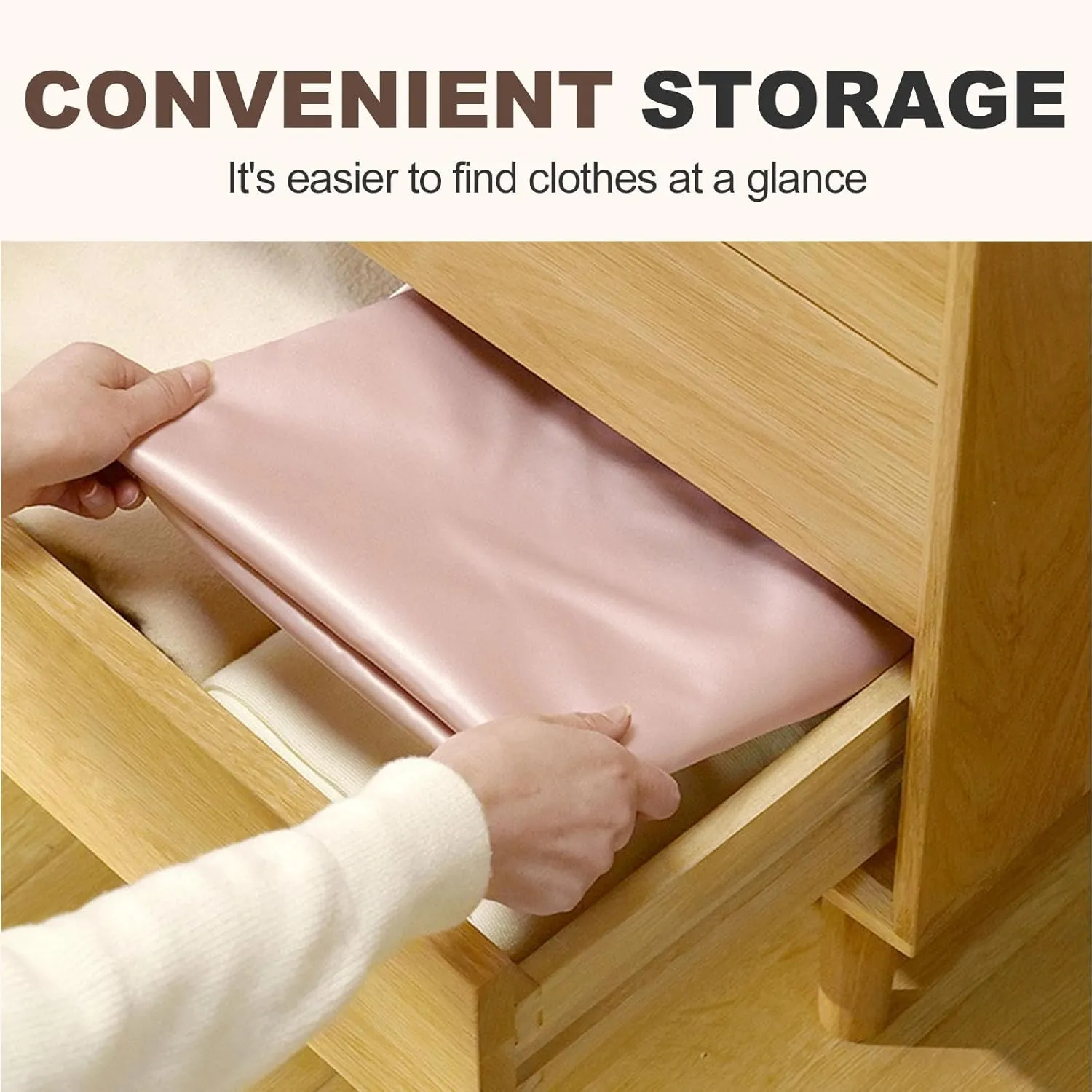Space Saving Hanging Garment Bag with Self Compression Zipper, Space Saver Hanging Protector for Down Coat, Dust Cover Clothes Bags for Mulit-Size Down Coat (Pink, M)
