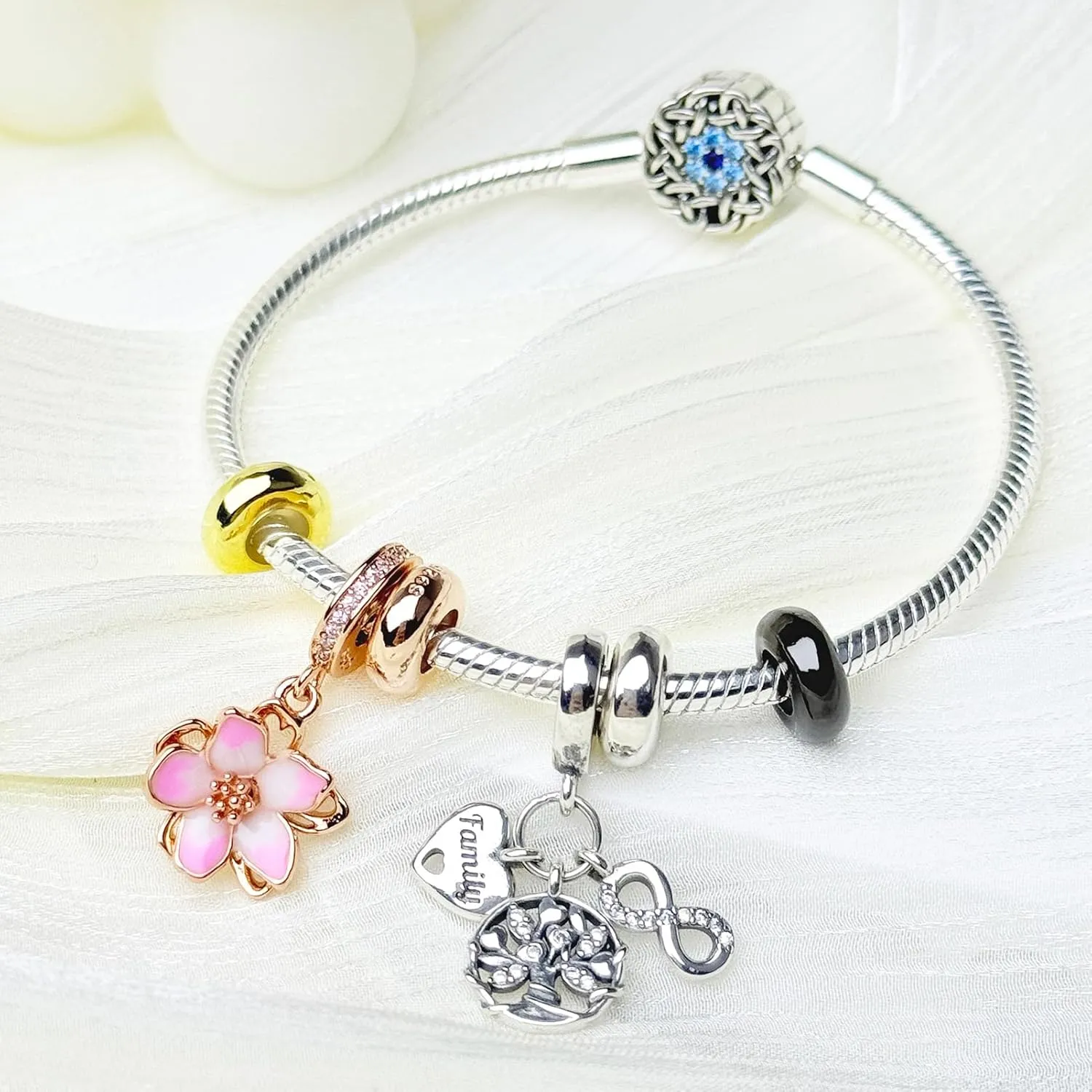 Stopper Beads for Bracelets 925 Sterling Silver
