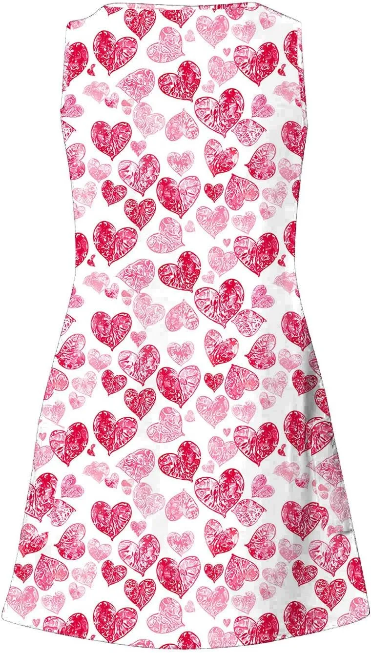 Summer Beach Dresses for Women 2025 Trendy Sleeveless v Neck Flowy Mini Aline Dress Boho Floral Tshirt Tank Sundress