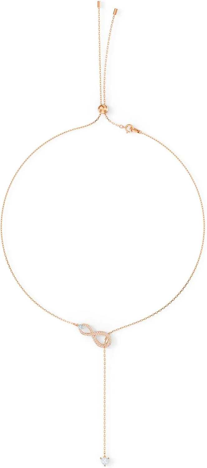 SWAROVSKI Infinity Twist Jewelry Collection, Bracelets & Necklaces, Rhodium & Rose Gold Tone Finish, Clear Crystals