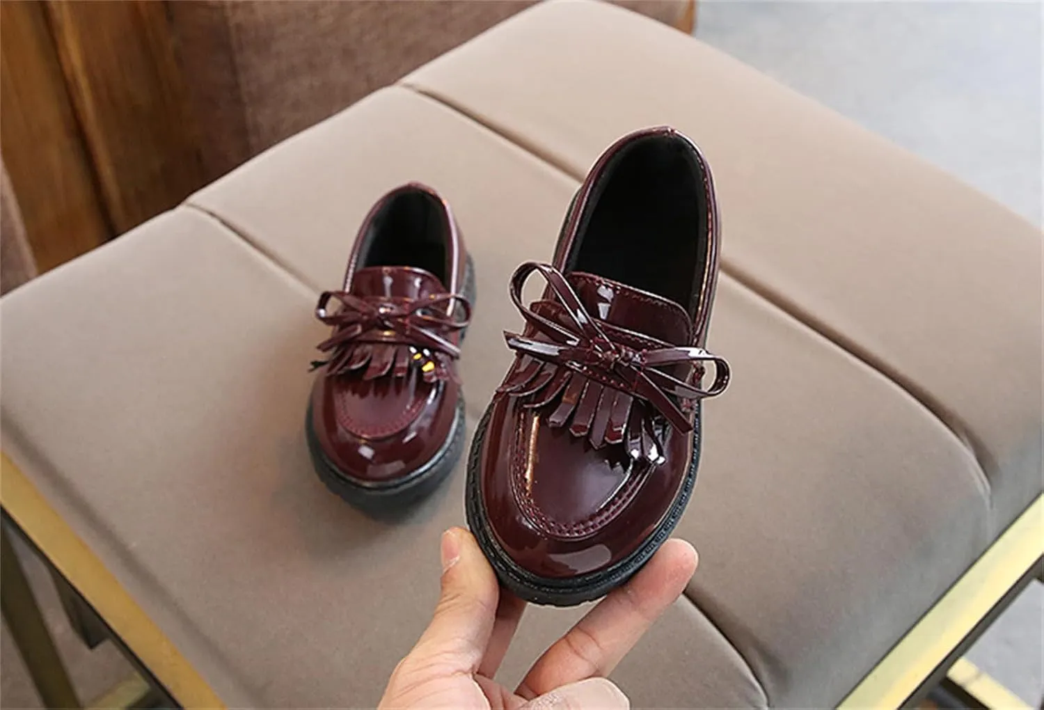 Toddler Boys Girls Dress Shoes Comfort Lace-Up Oxford School Uniform Shoes Loafer Flats