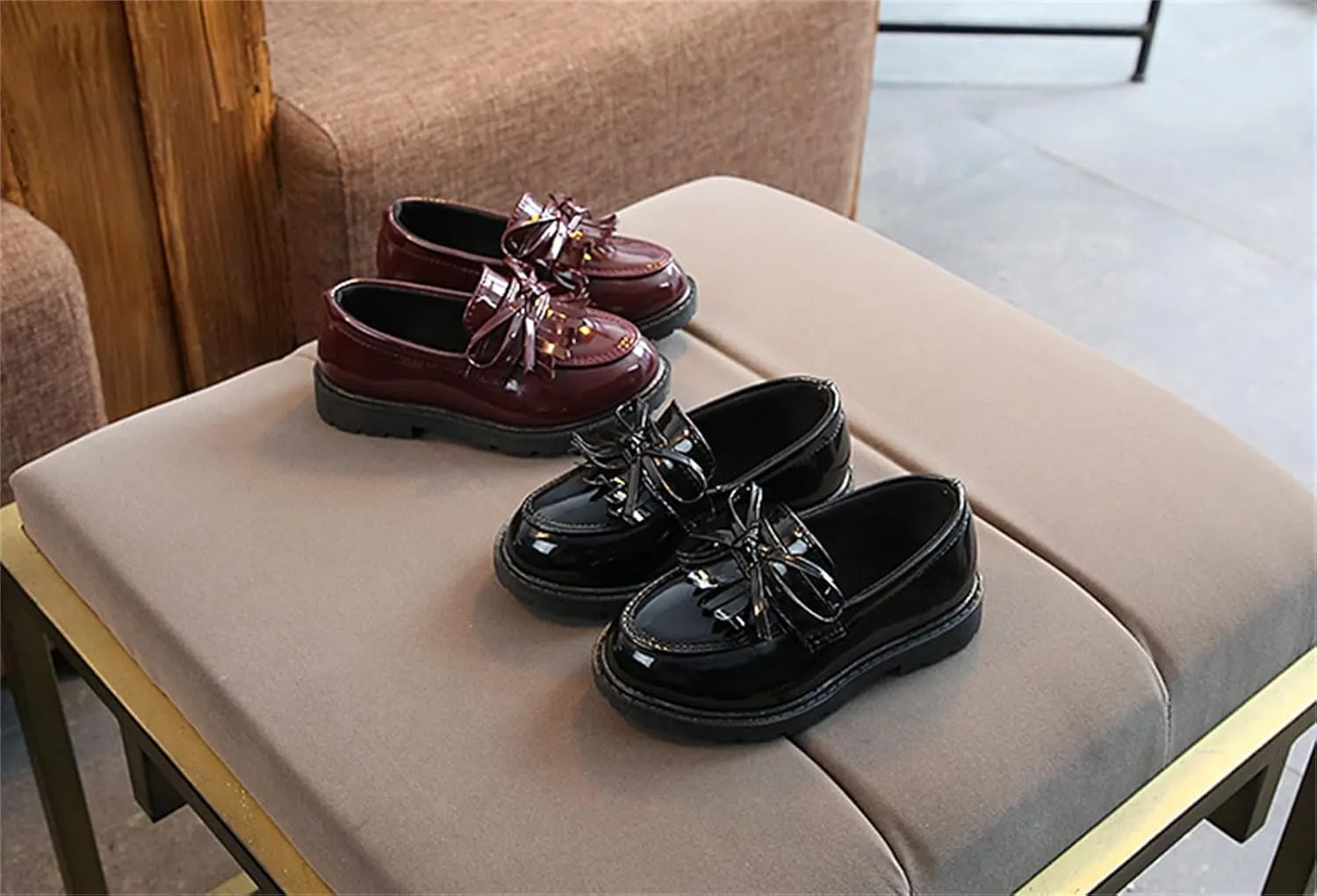 Toddler Boys Girls Dress Shoes Comfort Lace-Up Oxford School Uniform Shoes Loafer Flats