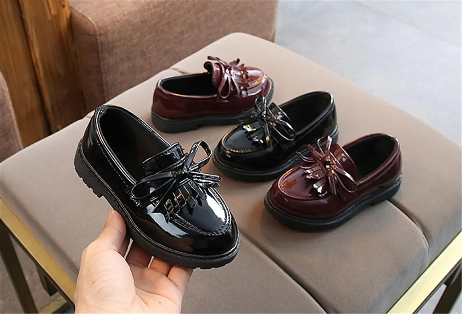 Toddler Boys Girls Dress Shoes Comfort Lace-Up Oxford School Uniform Shoes Loafer Flats