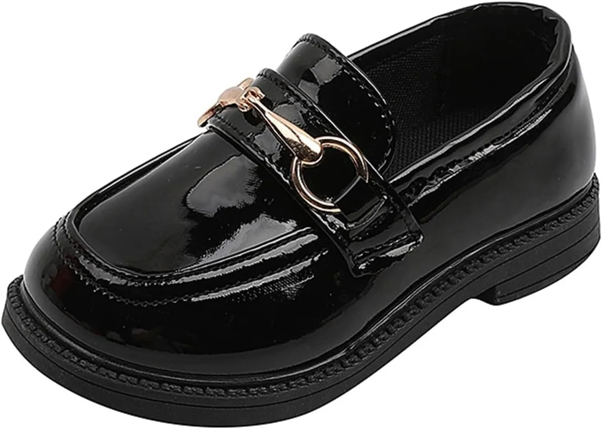 Toddler Boys Girls Dress Shoes Comfort Lace-Up Oxford School Uniform Shoes Loafer Flats