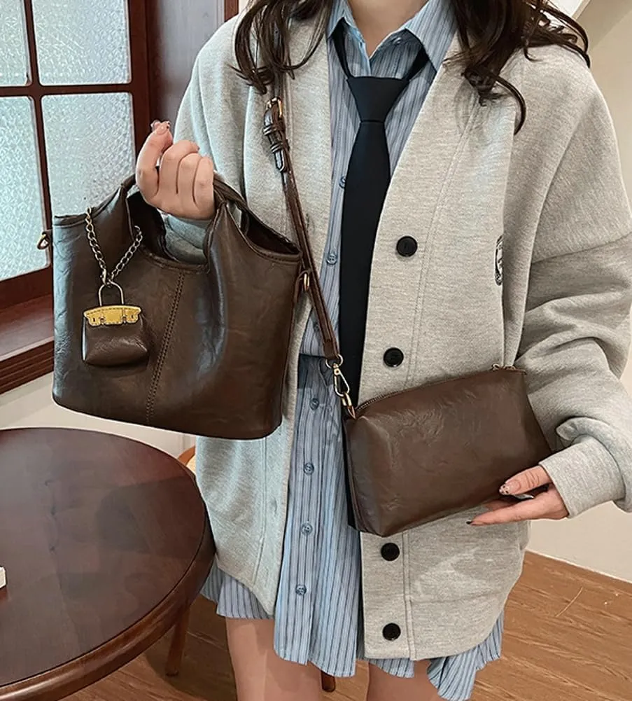 Tote Bag for Women Vegan Leather Crossbody Bag Shoulder Bags Satchel and Purse Bag Soft Handbag Dating Work Shopping