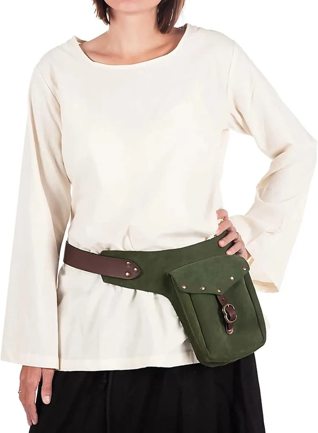 Tote Bag For Women Vintage Medieval Waist Pack Bag Leather Small Purse Leather Sporting Riding Hip Fanny Waist Cos Play F