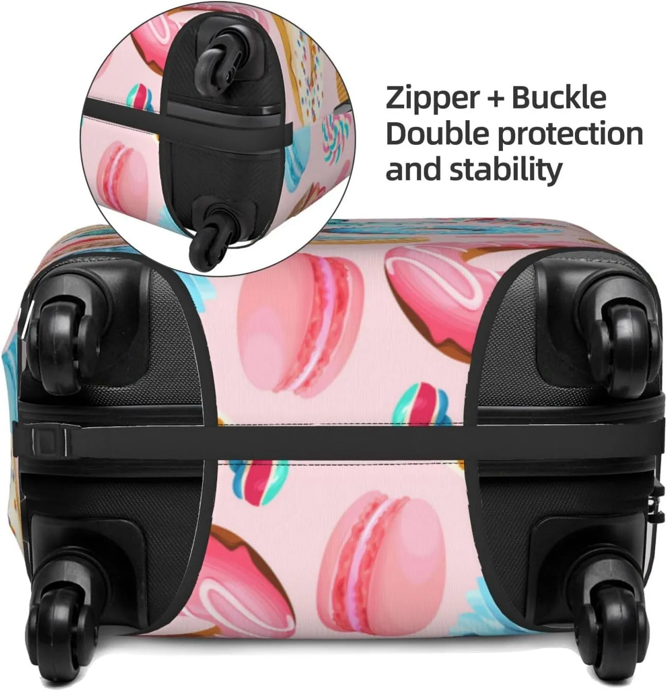 Travel Luggage Cover - Cupcakes And Donuts Washable Suitcase Covers Protector Fits 18-32 Inch Luggage
