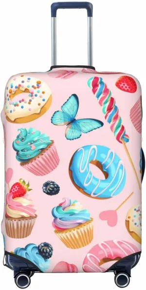 Travel Luggage Cover - Cupcakes And Donuts Washable Suitcase Covers Protector Fits 18-32 Inch Luggage