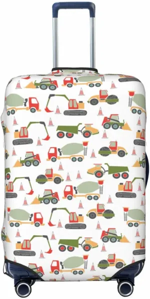 Travel Luggage Cover - Excavator Washable Suitcase Covers Protector Fits 18-32 Inch Luggage