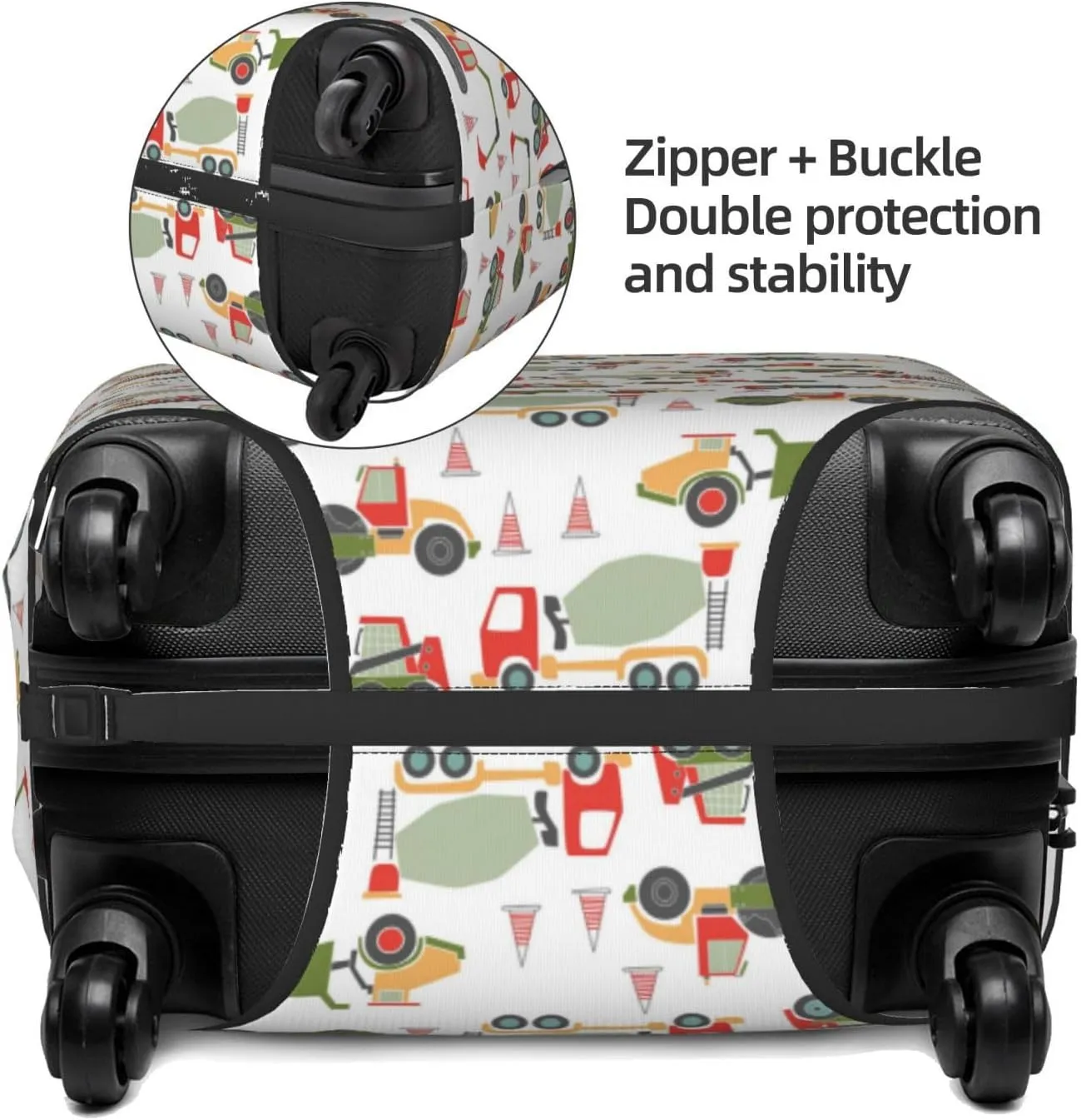 Travel Luggage Cover - Excavator Washable Suitcase Covers Protector Fits 18-32 Inch Luggage