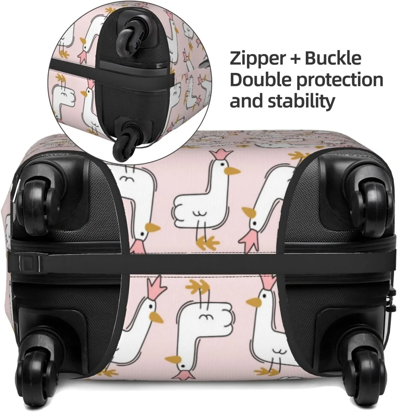 Travel Luggage Cover - Goose Queen Washable Suitcase Covers Protector Fits 18-32 Inch Luggage