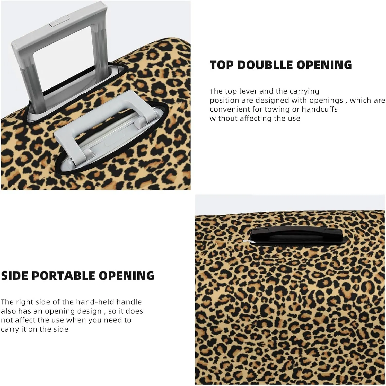 Travel Luggage Cover - Leopard Print Washable Suitcase Covers Protector Fits 18-32 Inch Luggage