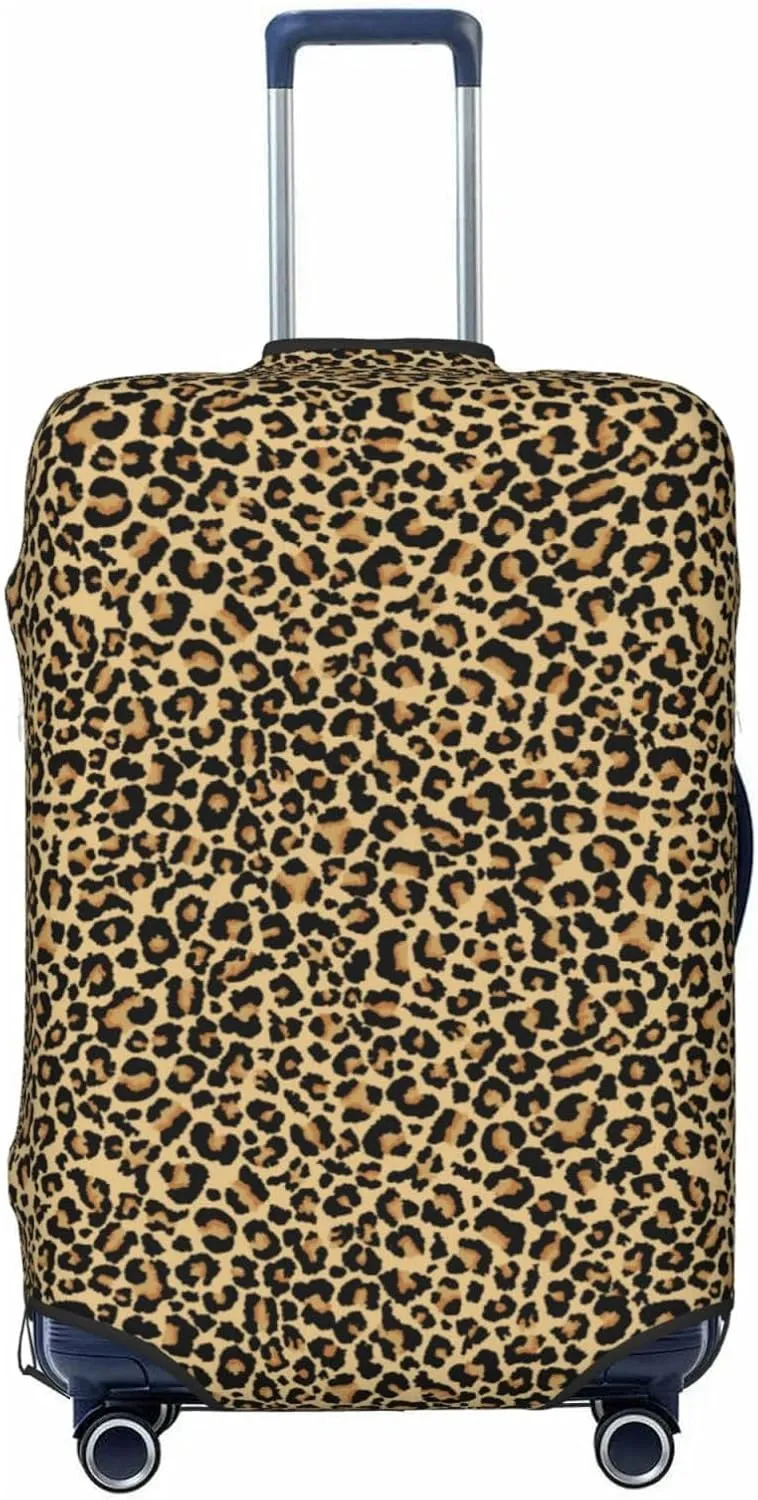 Travel Luggage Cover - Leopard Print Washable Suitcase Covers Protector Fits 18-32 Inch Luggage